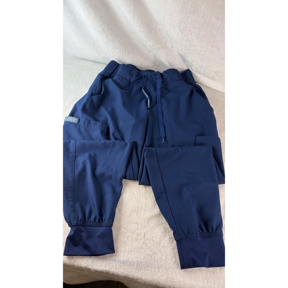 Med Couture Scrub Pants Womens Sm P Navy Insight Jogger Cargo Drawstring Waist